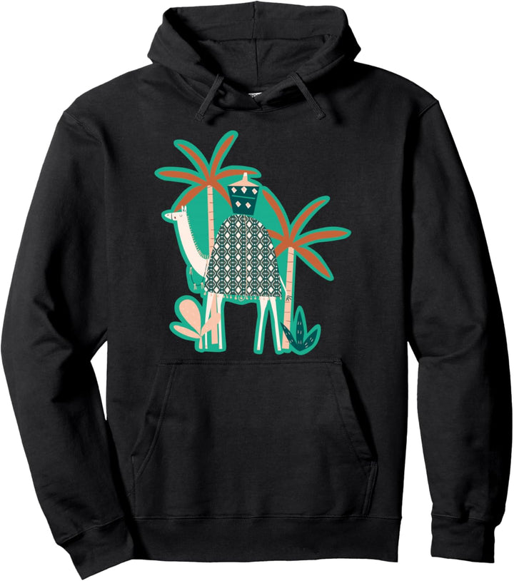 Marokkanische Arabische Kameltour Decke Muster Palmen Reisen Pullover Hoodie