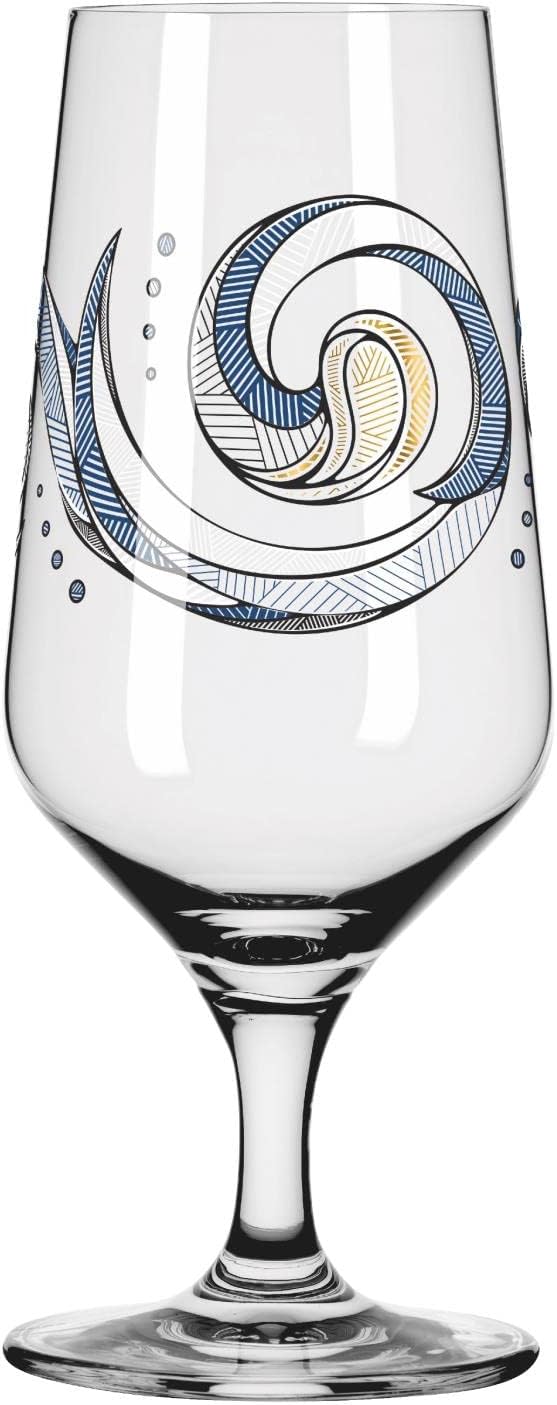 RITZENHOFF 3471002 Bierglas 300 ml – 2er Set – Serie Brauchzeit, Motiv Nr. 2 – Wasser, mehrfarbig –