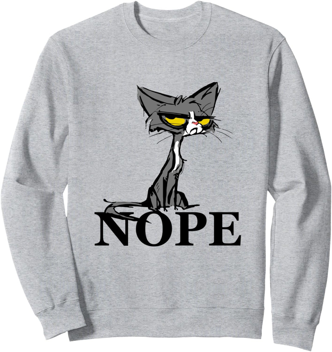 Nope Katze Nein Lustige Anti Social Katzen Sweatshirt