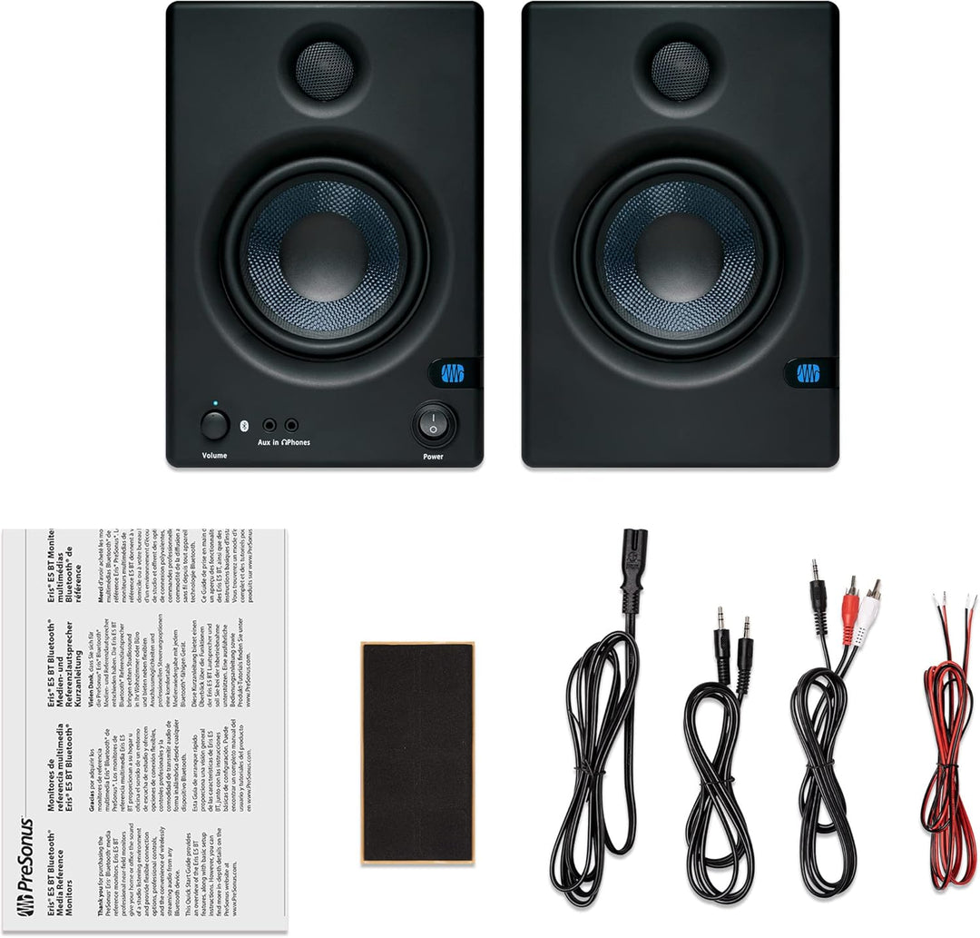 PreSonus Eris 5BT Gen 2 – 5" Desktop-Aktivlautsprecher mit Bluetooth für Multimedia, Gaming und Musi