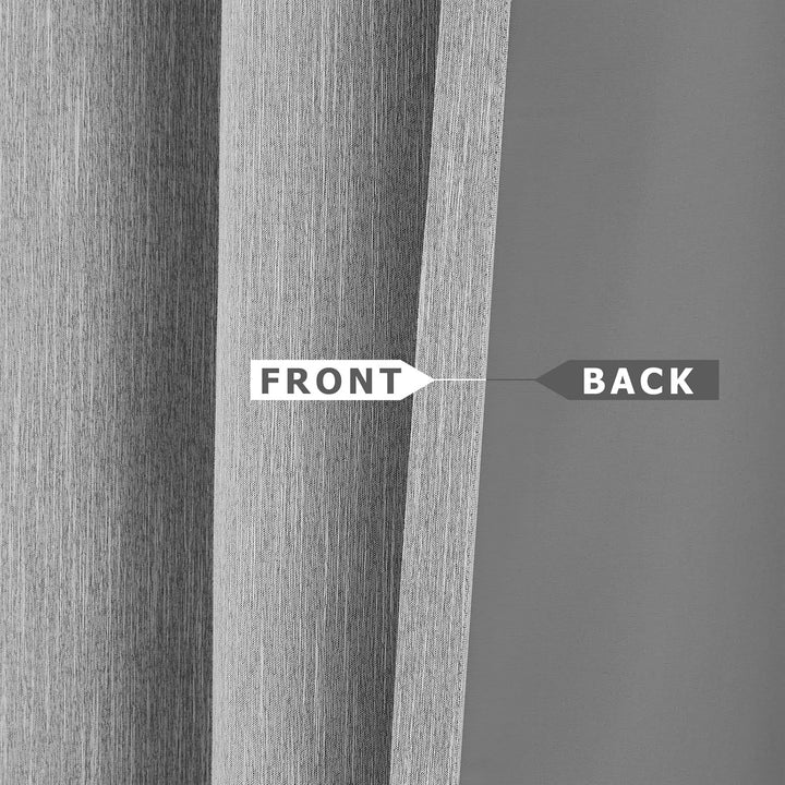 Melodieux Vorhänge Grau Verdunkelung Gardinen Blickdicht Leinenoptik für Wohnzimmer kinderzimmer Sch