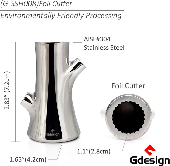 Gcurtain 【GEWINNER VON iF Design Award 2020】 Gdesign Weinfolienschneider Edelstahl Folienschneider,