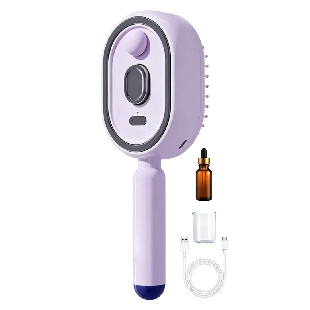 Haarbürste mit Dampffunktion,Wiederaufladbarer Tragbarer Rotlichtkamm | Anti-Frizz kabellose elektri