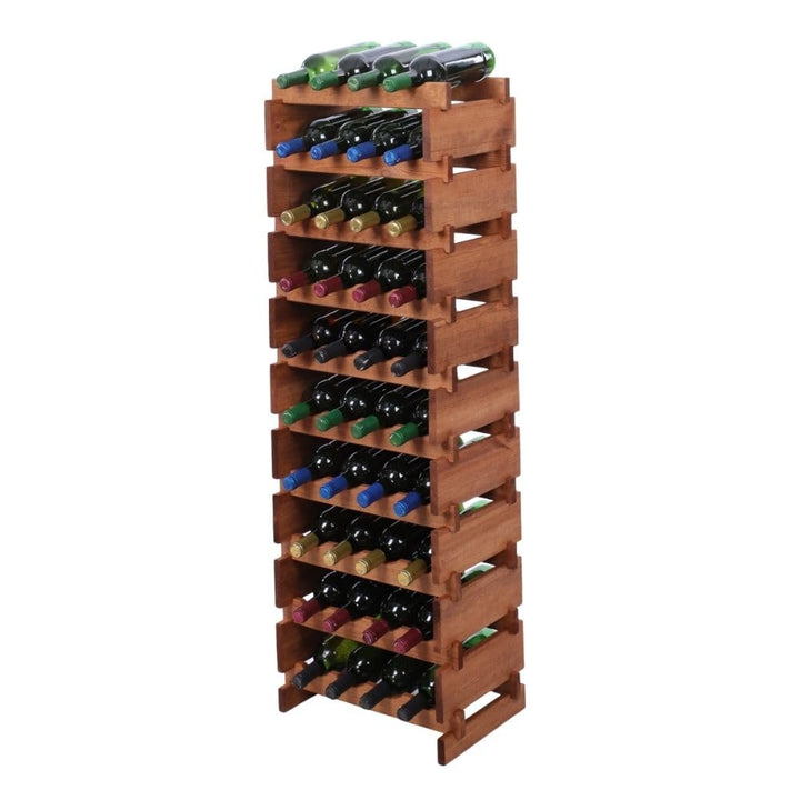 PROREGAL Weinregal VINOTECA Flex PRO | HxBxT 135x46x28cm | 40 Flaschen auf 10 Ebenen | Massives Kief