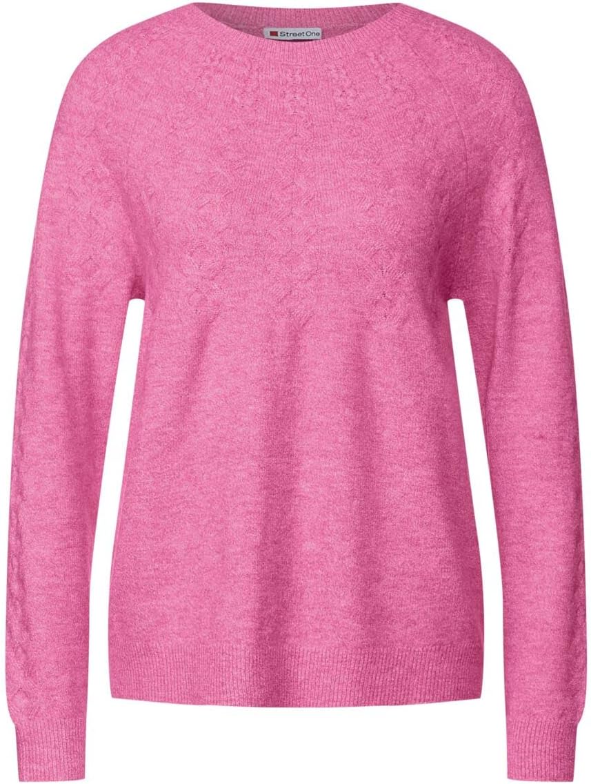 Street One Damen Strickpullover 36 Pink Crush Melange, 36 Pink Crush Melange