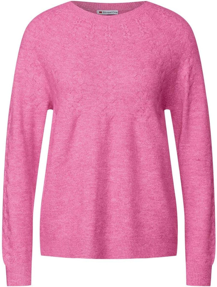Street One Damen Strickpullover 36 Pink Crush Melange, 36 Pink Crush Melange