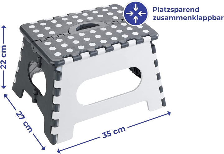 Maximex Klapphocker Secura - extrem belastbar bis 350 kg, Polypropylen, 35 x 22 x 27 cm, Mehrfarbig