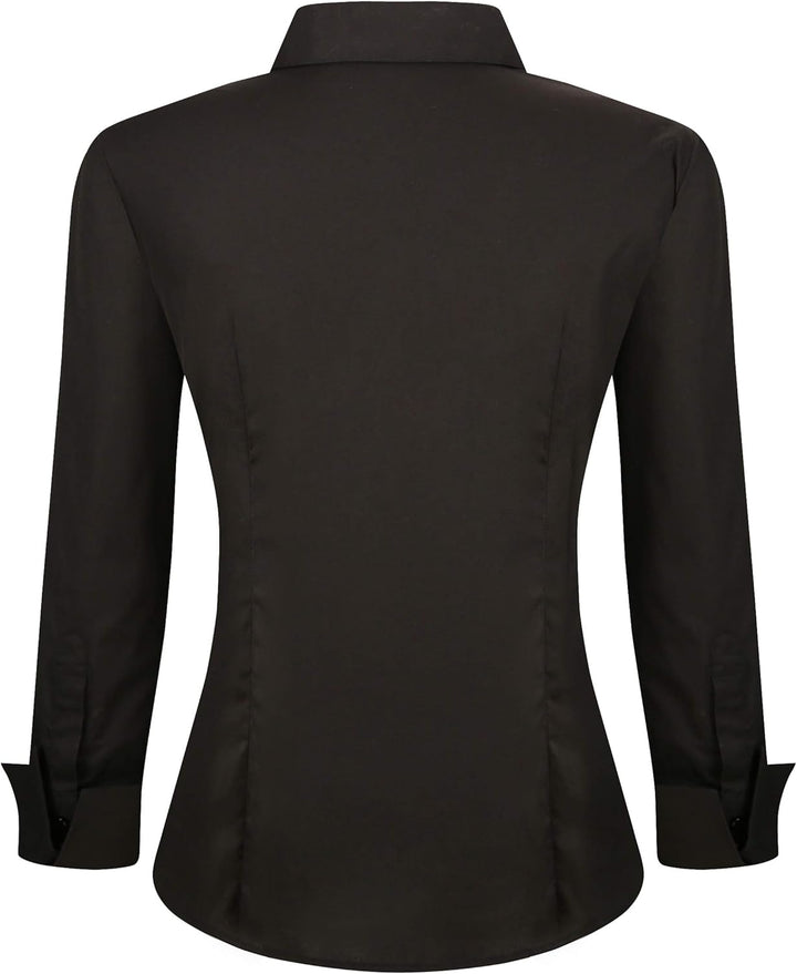 Alex Vando Bluse Damen Langarm Hemd Damen Stretch – Business Button Down Shirts, Bügelfrei Arbeitshe