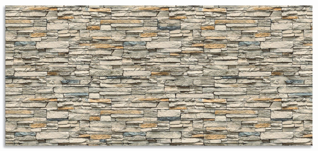 ARTland Spritzschutz Küchenrückwand aus Alu für Küche Herd Spüle 110x50 cm (BxH) mit Motiv Steinwand