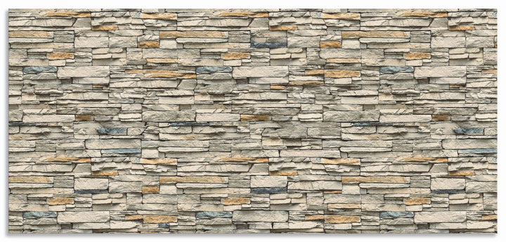 ARTland Spritzschutz Küchenrückwand aus Alu für Küche Herd Spüle 110x50 cm (BxH) mit Motiv Steinwand