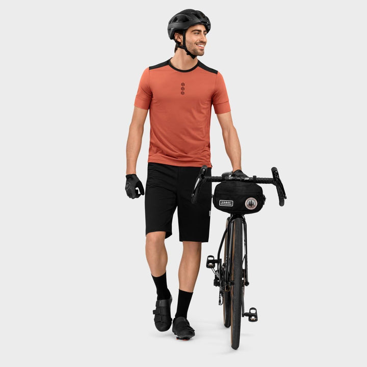 SIROKO - Gravel Technisches T-Shirt Tushar - M - Lehm/Schwarz