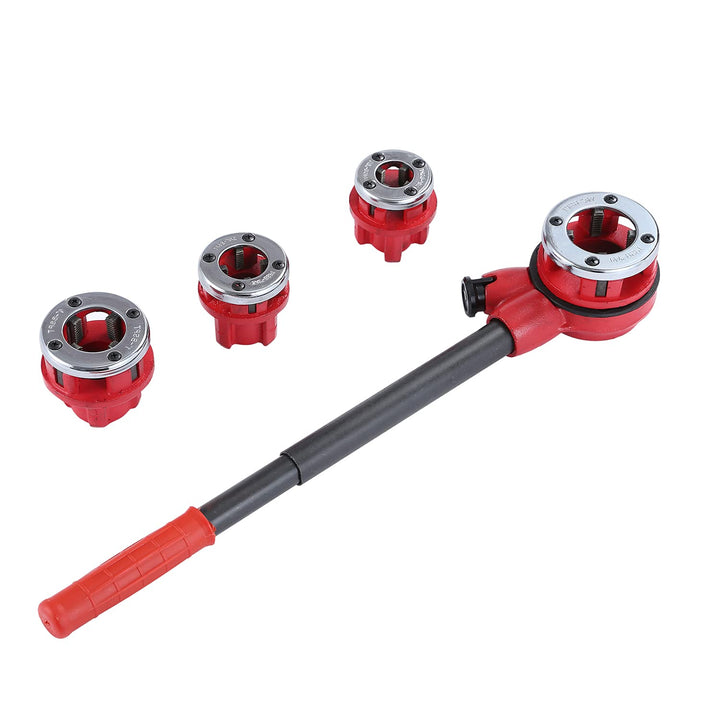 Klempner-Rohrgewinde-Kit Manuelles Einfädler-Set aus Stahl für Sanitärinstallationen mit 4 Matrizen