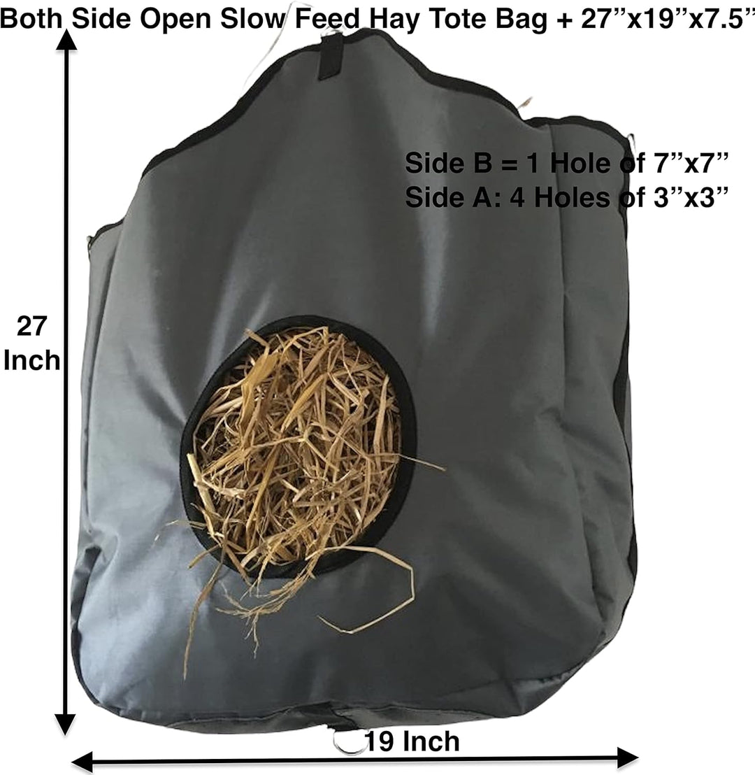Majestic Ally Heufuttertasche aus Nylon für Pferd, Ziege, Schaf doppelseitiges offenes Futterloch mi