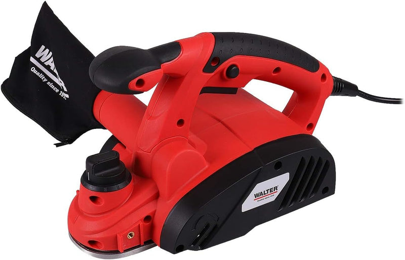 WALTER Elektrohobel 800 W, Hobelbreite 82 mm, Spantiefe 2 mm, Falztiefe 8 mm, inkl. Staubsack