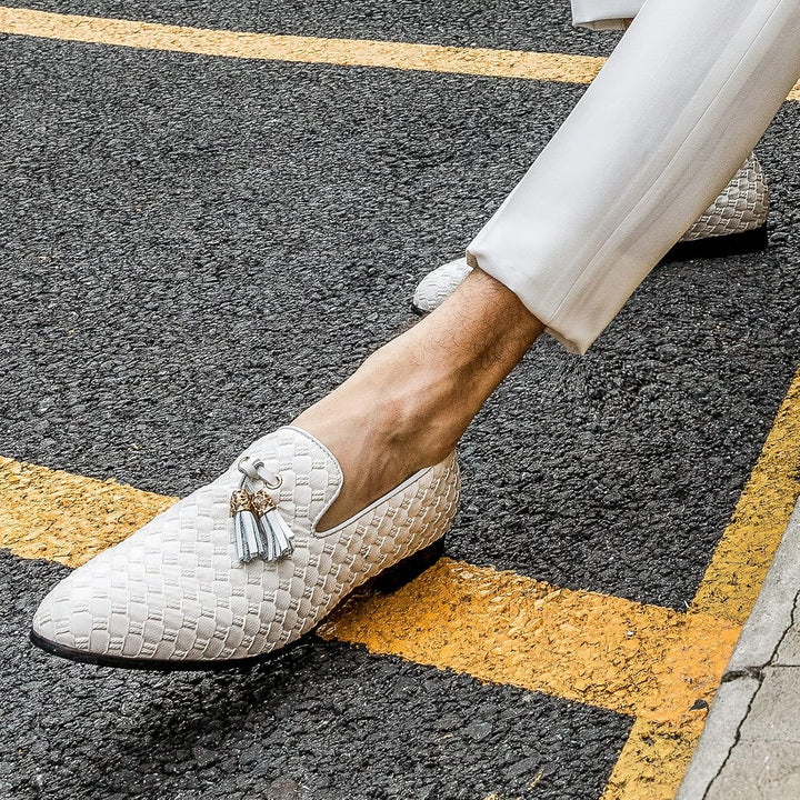 MEIJIANA Herren-Mokassins Business Schuhe Herren Schuhe Mokassins Slipper Herren 41 EU Weiss 04, 44