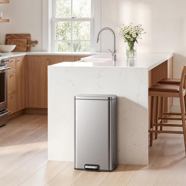 EKO Madison Mülleimer Küche 30L, Abfalleimer mit herausnehmbarem Inneneimer, Soft Closing Deckel, fi