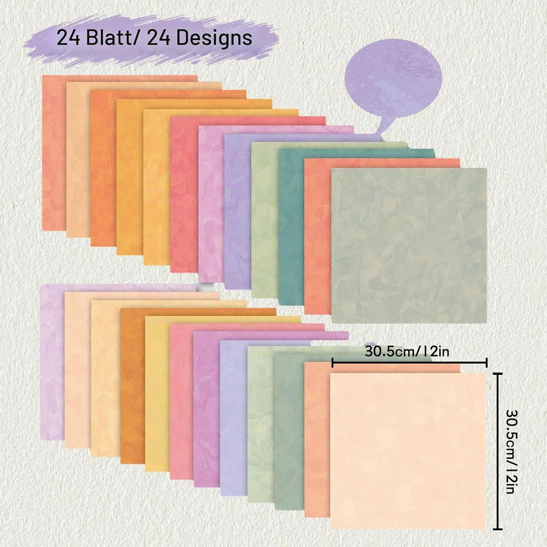 Scrapbook Papier Buntes Scrapbook Bastelpapier mit Muster, Doppelseitiges Decoupage Papiere Motivpap