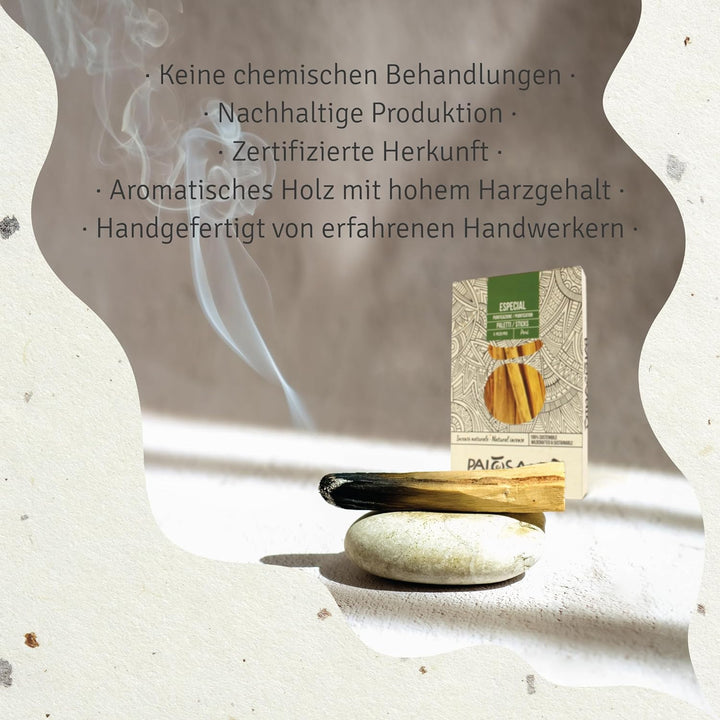 PALOSANTO - Palo Santo Räucherholz - Räucherstäbchen Especial – Natürlicher Weihrauch – Intensives u