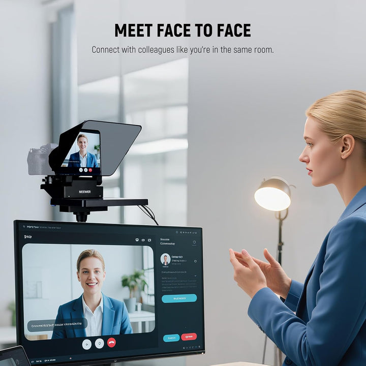 NEEWER 2 in 1 Teleprompter 11 Zoll mit Monitor für Windows MacOS, Tragbare Prompter für Kamera Webca