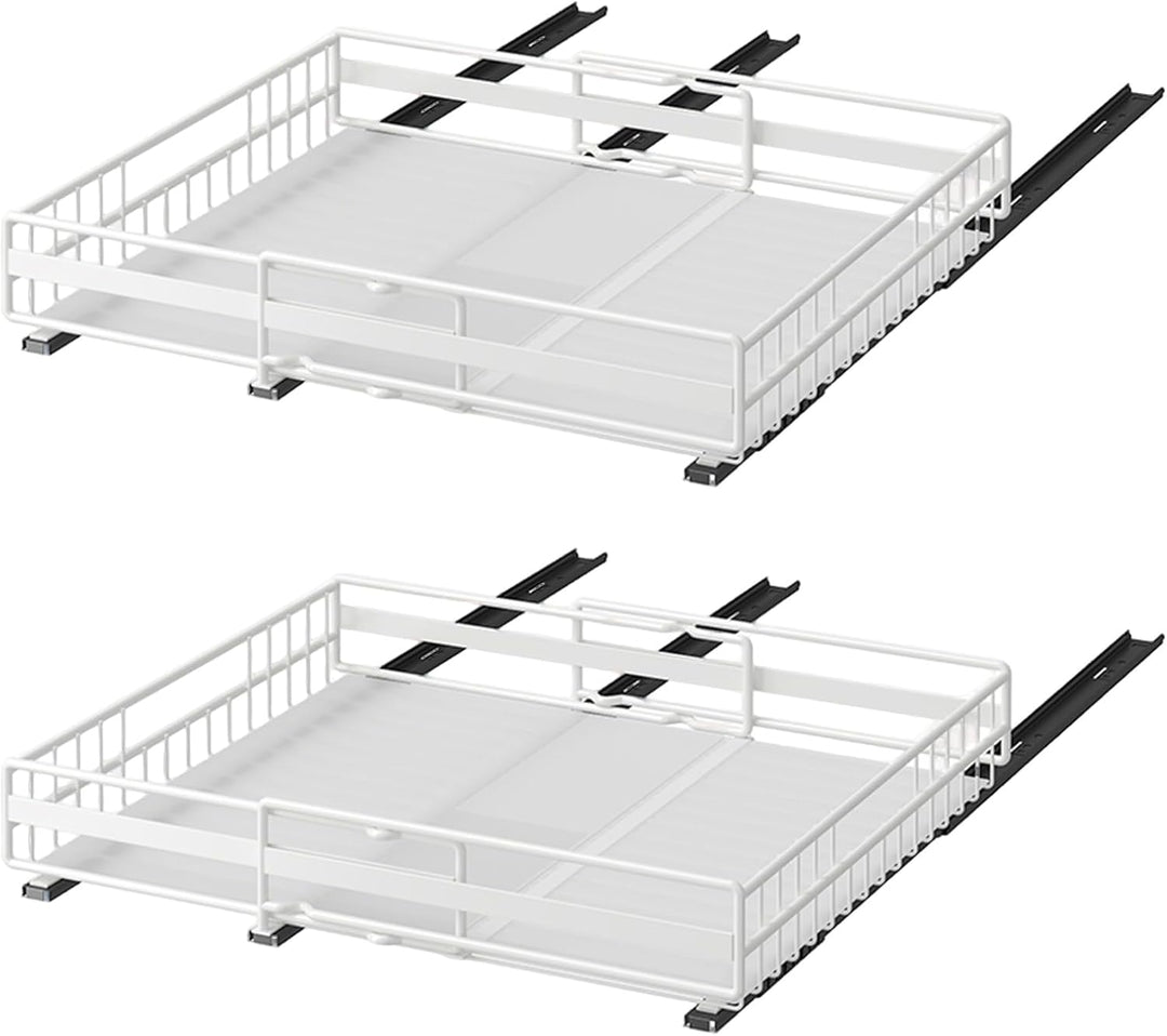 HUOLE Coulissan Korb für Küche, ausziehbare Schubladen, Regale für Schrank, Badezimmerschrank, Korb,