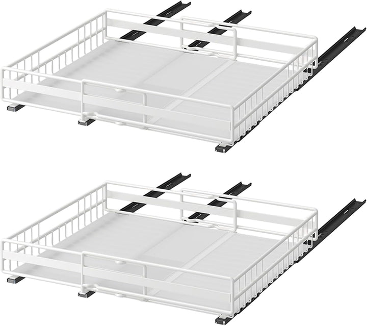 HUOLE Coulissan Korb für Küche, ausziehbare Schubladen, Regale für Schrank, Badezimmerschrank, Korb,