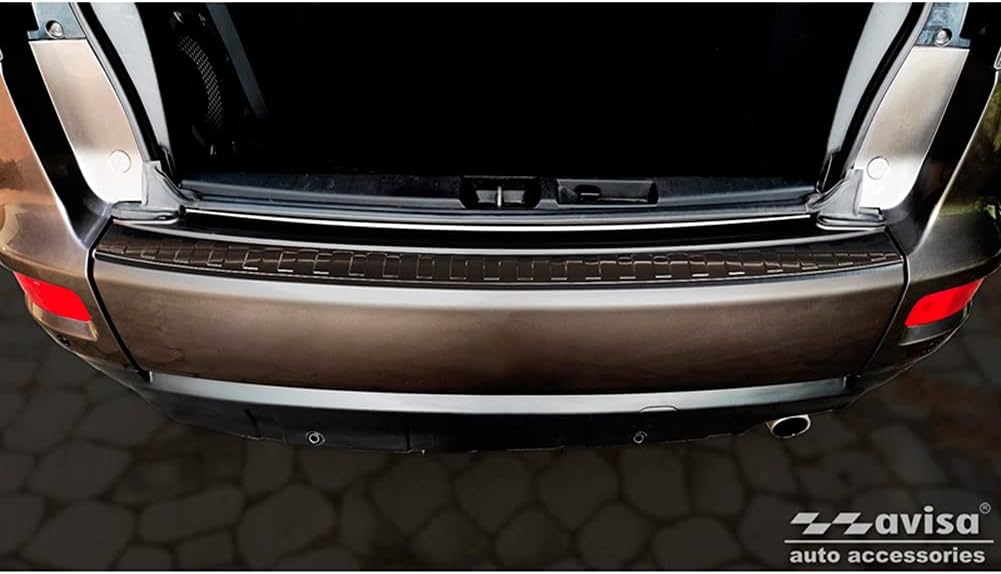 Avisa Schwarz Edelstahl Heckstossstangenschutz kompatibel mit Mitsubishi Outlander II/Citroën C-Cros