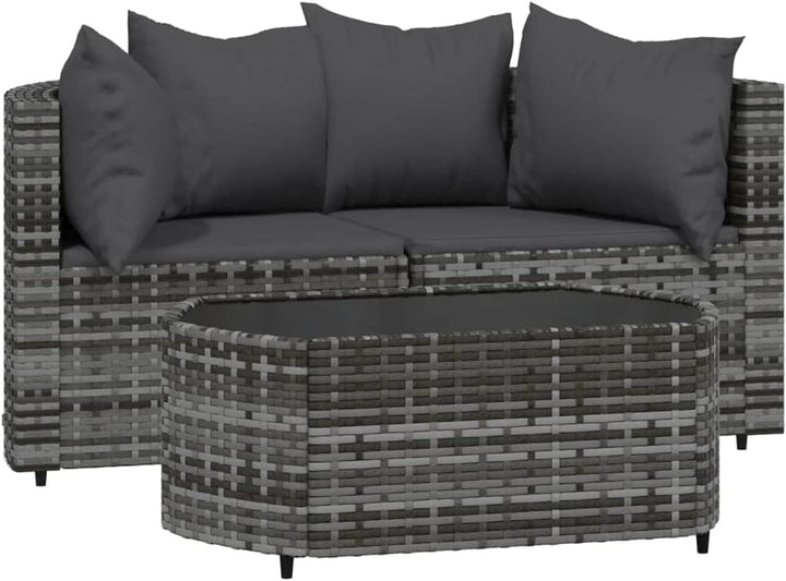 Festnight 3-TLG. Set balkonmöbel Kleiner, Balkon Lounge Klein, Rattan Gartenmöbel Set, Garten Lounge