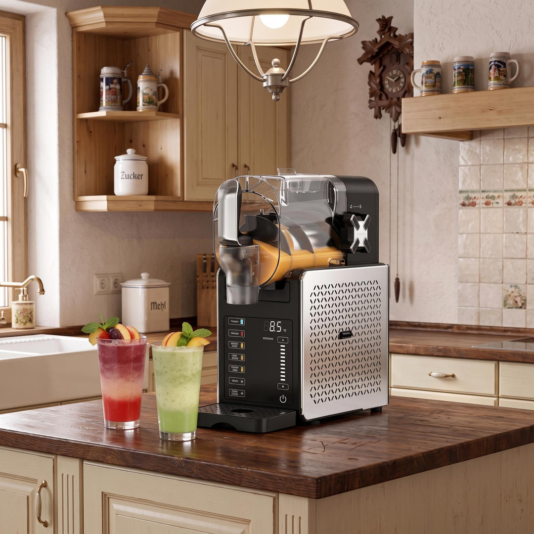 Garvee Slush-Eismaschine, 1,9 l Tank, 200 W | 5 Programme mit Selbstreinigung, 12h Kühlhaltung, 400m