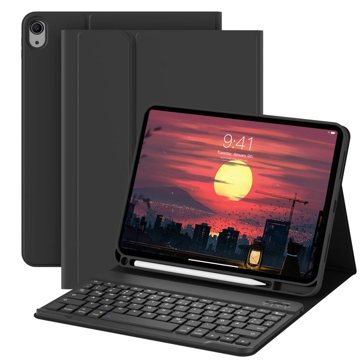 Hülle mit Tastatur für iPad A16 11 Generation 2025/10 Generation 2022 (11/10.9 Zoll), QWERTZ Layout,