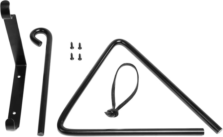 Dreieckige Abendessenglocke, robust, 22,9 cm, schwarzes Gusseisen mit Schläger, komplett mit einer d