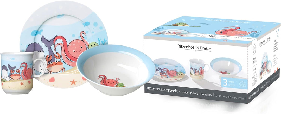 Ritzenhoff & Breker Kindergeschirr-Set Unterwasserwelt, 3-teilig