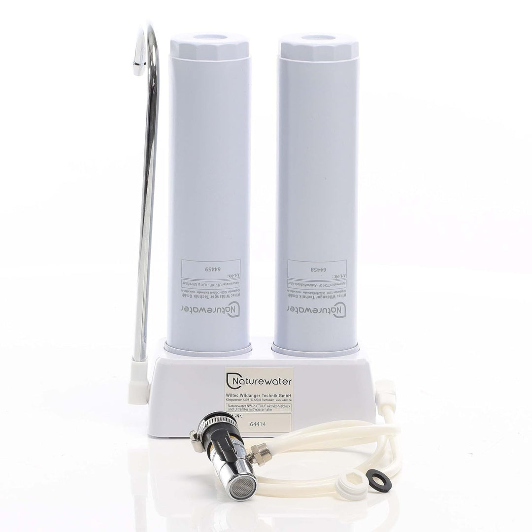 Naturewater NW-2-CTOUF 2 Stufen Counter Top Wasserfilter, 5 µ, Aktivkohle Block Filtereinsatz und Ul