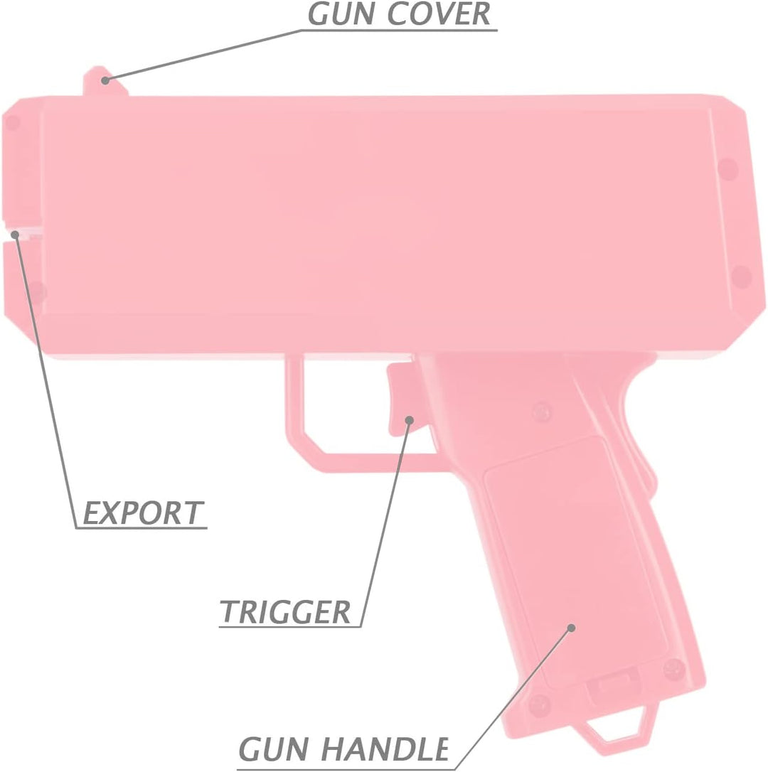 Scratch Lover Money Gun (Rosa) mit 100 x 100 Dollar Banknoten Scratch Cash (Geld zum Spielen)
