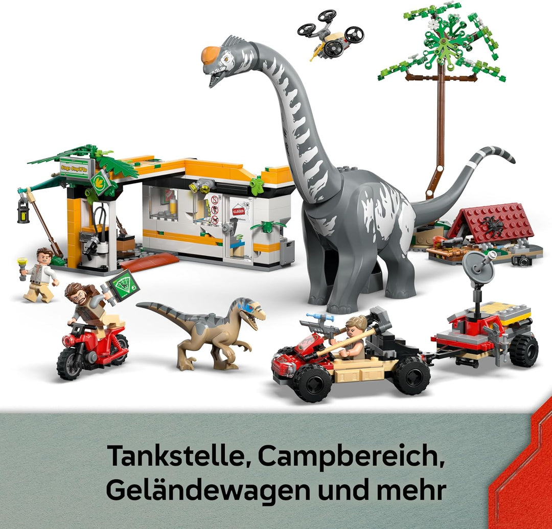 LEGO Jurassic World Raptor & Titanosaurus: Grosse Fährtensuche – 2 Spielzeug Dinosaurier Figuren, EI