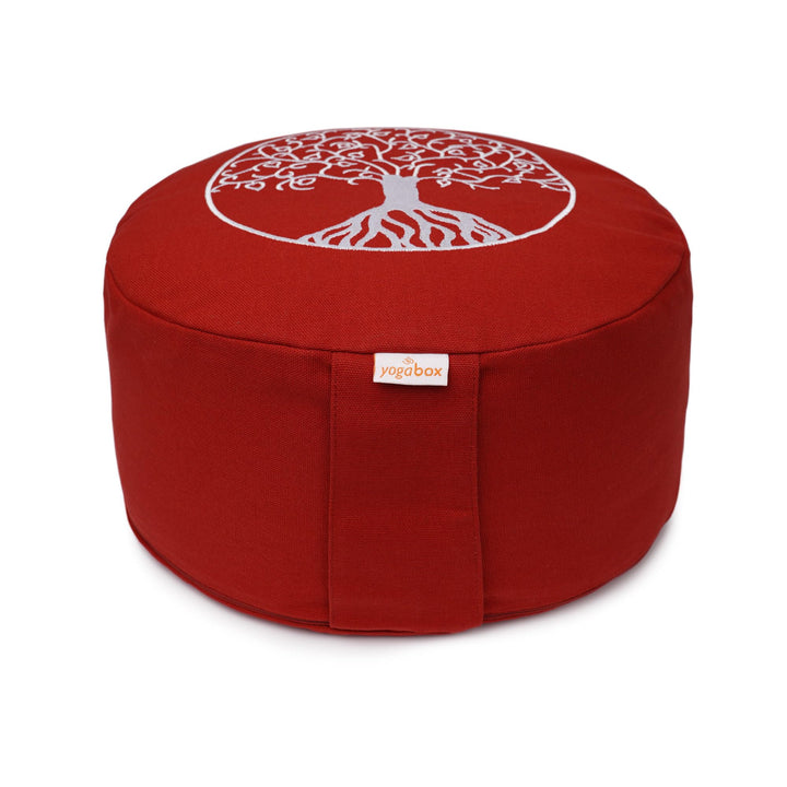 Yogabox Meditationskissen Glückssitz® Lebensbaum bordeaux, bordeaux