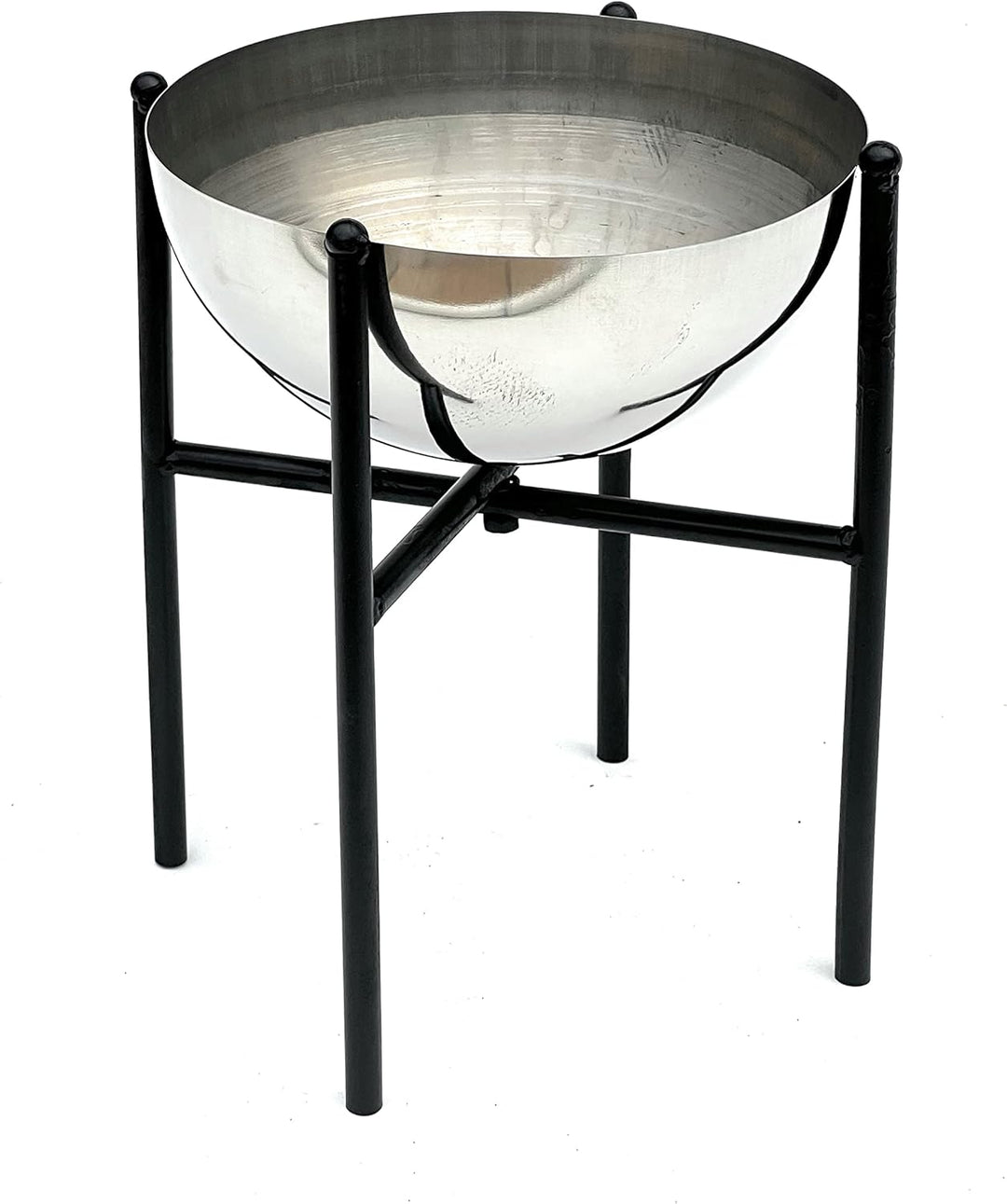 DanDiBo Blumenhocker Metall mit Topf Schwarz Silber 25-45 cm Blumenständer 96257 Blumensäule Modern