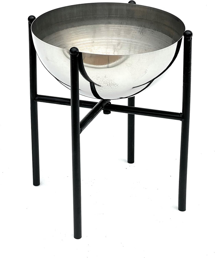 DanDiBo Blumenhocker Metall mit Topf Schwarz Silber 25-45 cm Blumenständer 96257 Blumensäule Modern