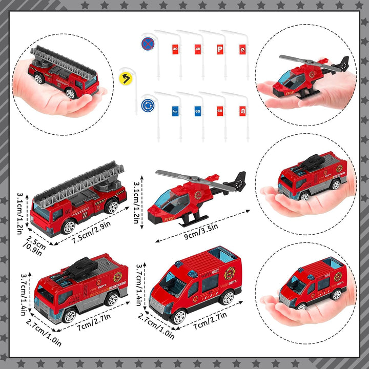 deAO City Feuerwehr Fire Station mit Feuerwehrauto, Hubschrauber, Feuerwehr Büro Bauen, Feuerwehrsta