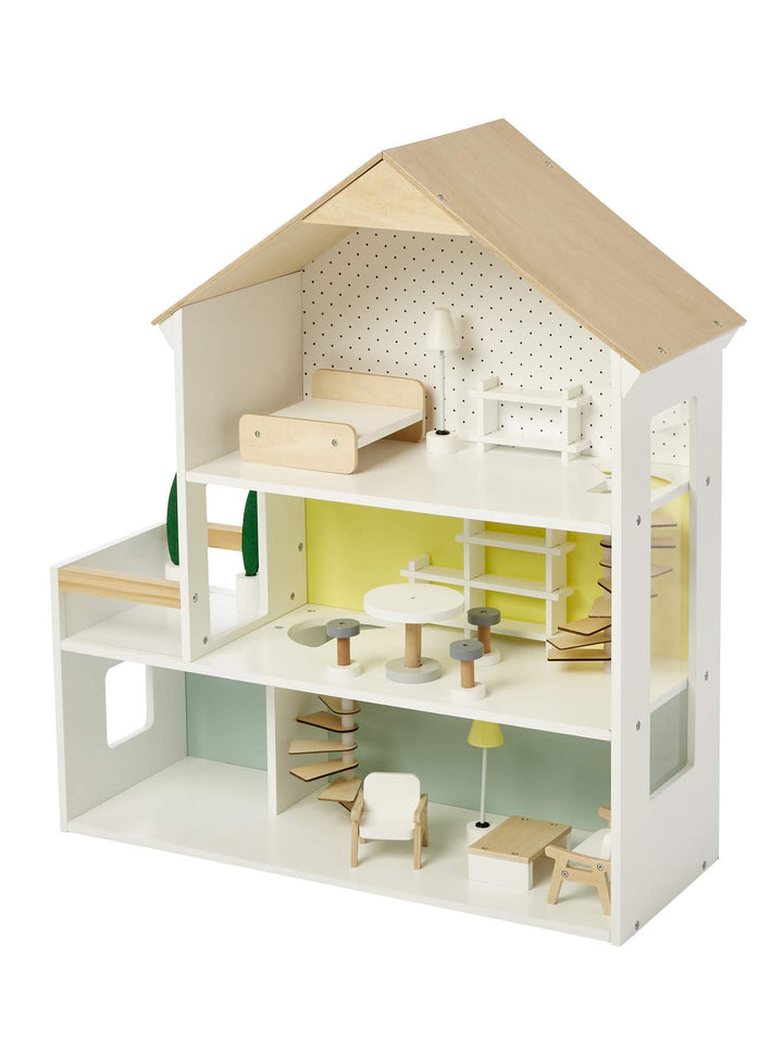 Vertbaudet Puppenhaus aus Holz, FSC® weiss/Natur ONE Size Einheitsgrösse Weiss/Natur, Einheitsgrösse