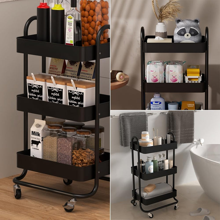 Vicco Rollcontainer Tron, Schwarz, 45.9 x 78.7 cm, mit Rollen für Flexible Nutzung und einfache Stan