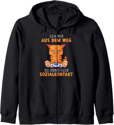 Geh mir aus dem Weg du unnötiger Sozialkontakt Gaming Katze Kapuzenjacke