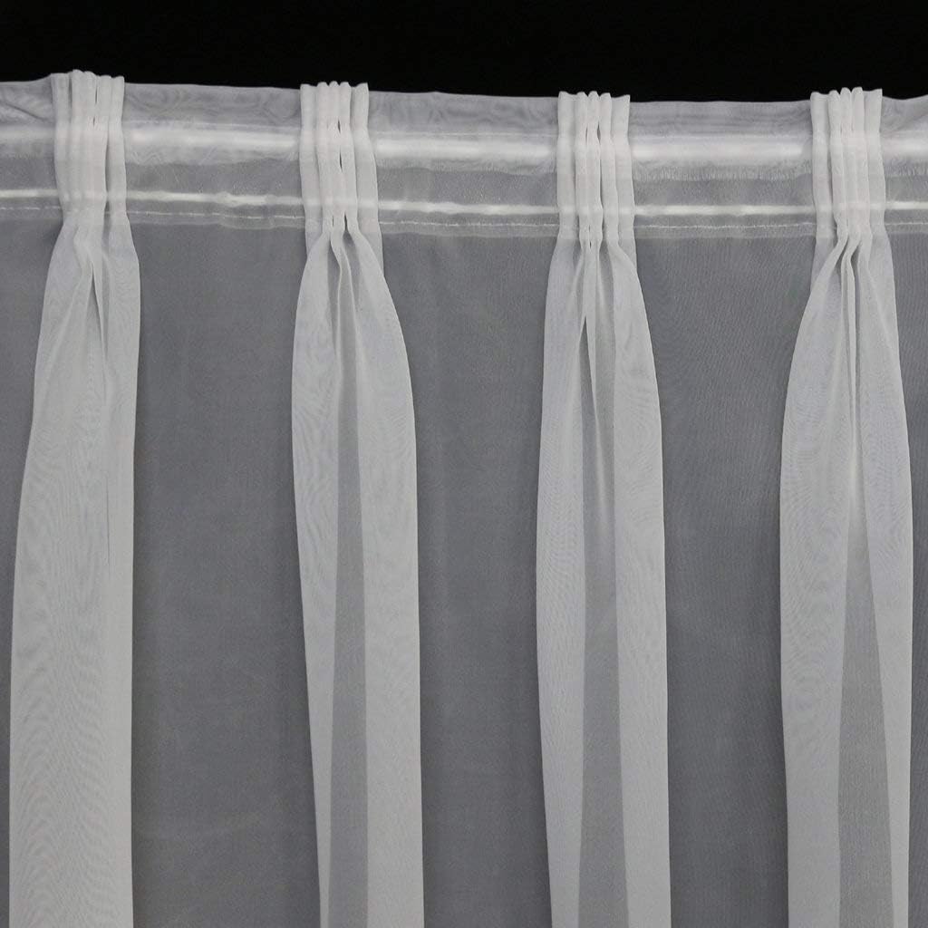 EASYHomefashion Fertiggardine nach Mass Voile Store weiss, massgefertigt, halbtransparent mit 5er-FA