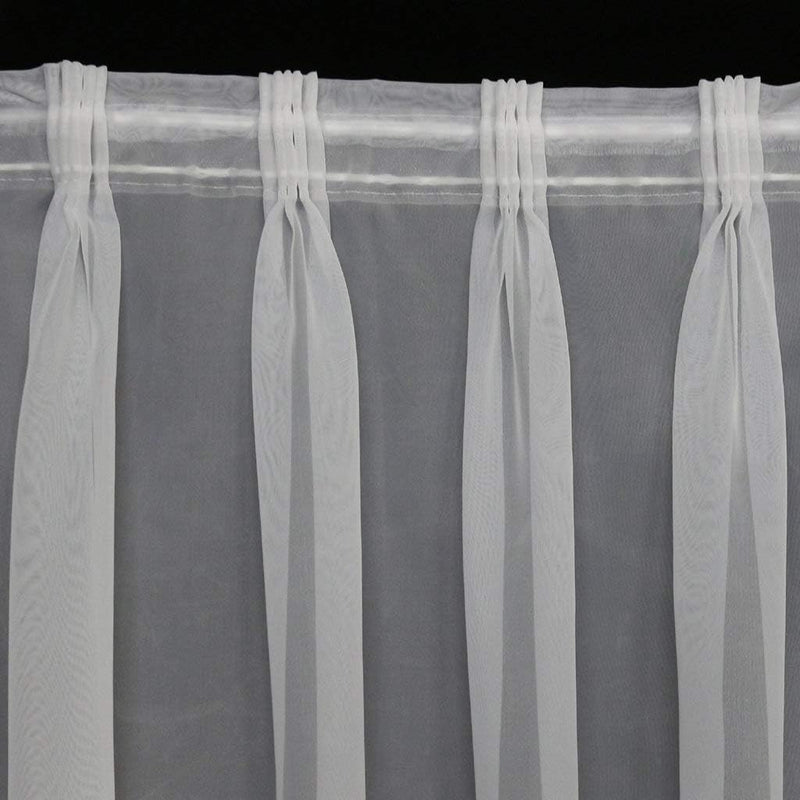 EASYHomefashion Fertiggardine nach Mass Voile Store weiss, massgefertigt, halbtransparent mit 5er-FA