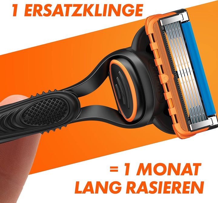 Gillette Fusion 5 Nassrasierer Herren, Rasierer + 8 Rasierklingen + Rasierer-Halter, Geschenk für Mä