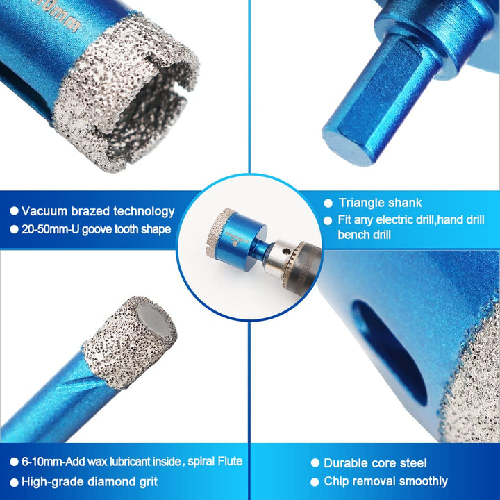 Diamant Trockenbohrer Fliesenbohrer set - BRSCHNITT Diamantbohrer Lochsäge für Fliesen Porzellan Ker