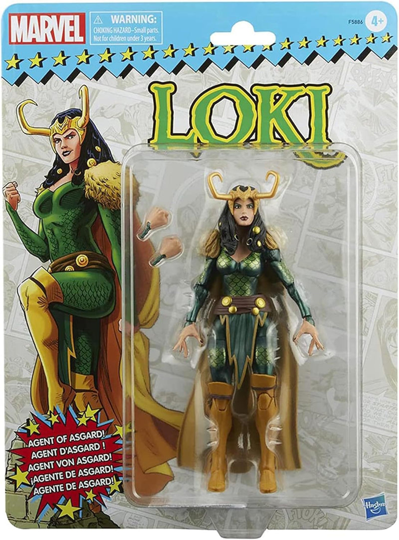 Marvel Legends Series Loki, Agent von Asgard, Retroverpackung, 15 cm grosse Action-Figur, 2 Accessoi