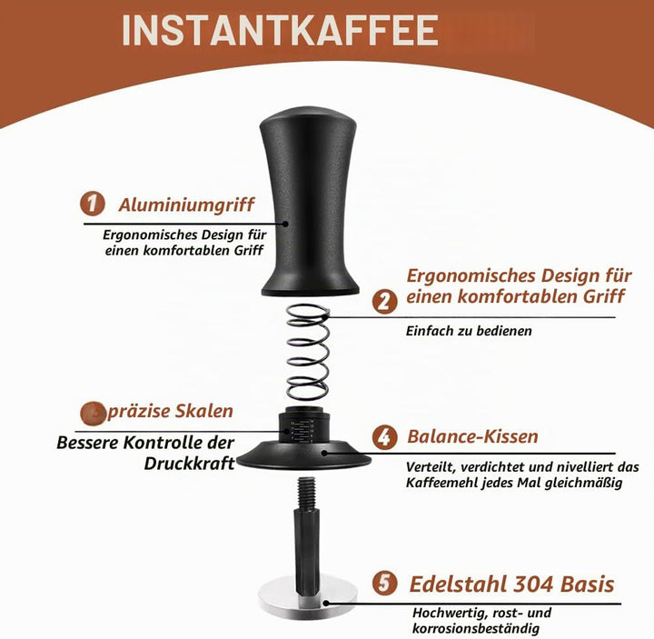 51mm Kaffee Tamper Set, 22pcs Espresso Tamper Set, Barista Set mit Espresso Tamper, Kaffeerührer, Rü
