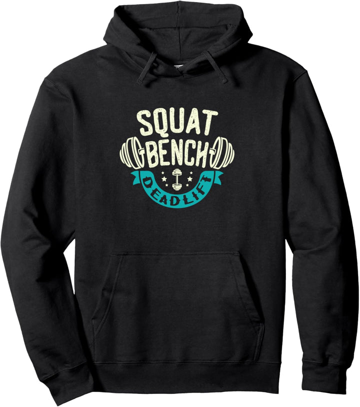 Kniebeuge Bankdrücken Kreuzheben Kraftdreikämpfer Pullover Hoodie