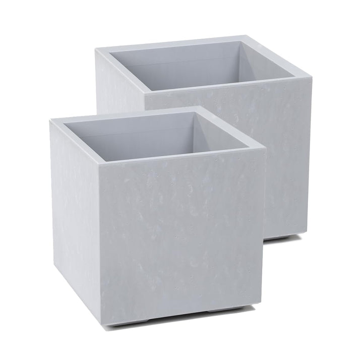 Kreher Set: 2 x XL Pflanzkasten Karo in verschiedenen Formaten und Farben. Tolle Beton Optik in Grau