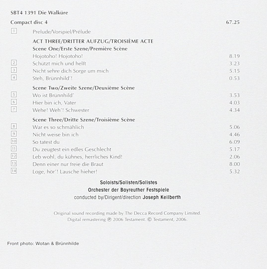 Die Walküre (Bayreuth 1955), Audio-CD